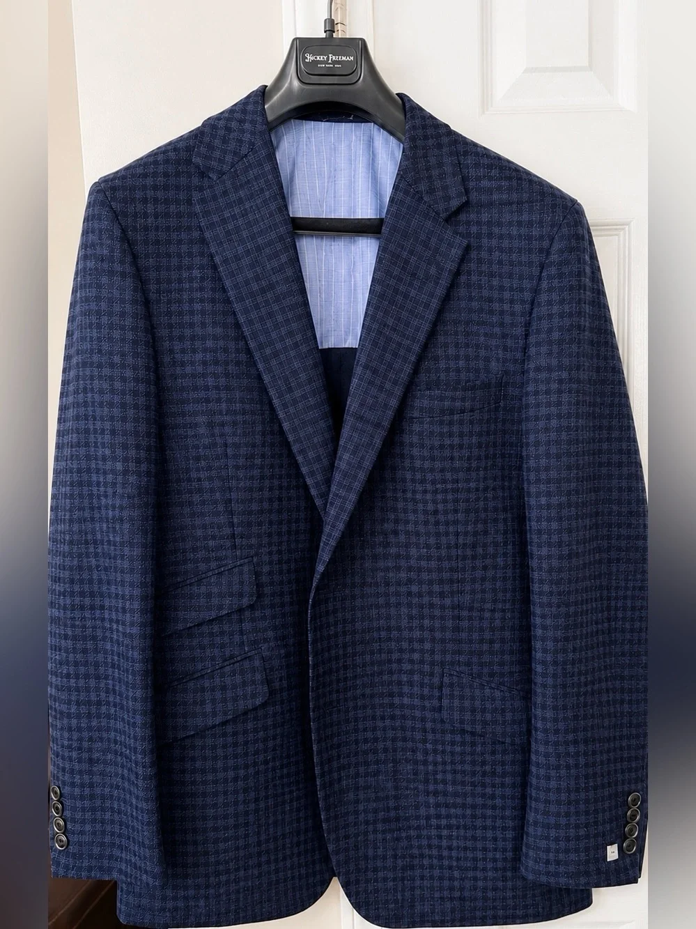 Hickey Freeman Navy Houndstooth Sport Coat